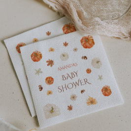 Pompoen Neutrale Herfst Baby Shower Bloemen Servet