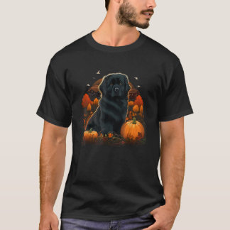 Pompoen Newfie Hond kostuum op Newfoundland Hond H T-shirt