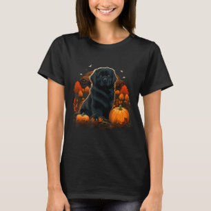 Pompoen Newfie-hondkostuum op Newfoundlander T-shirt
