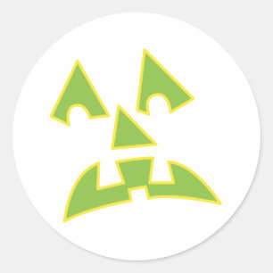 pompoen ogen jack-o-lantern gezicht ronde sticker