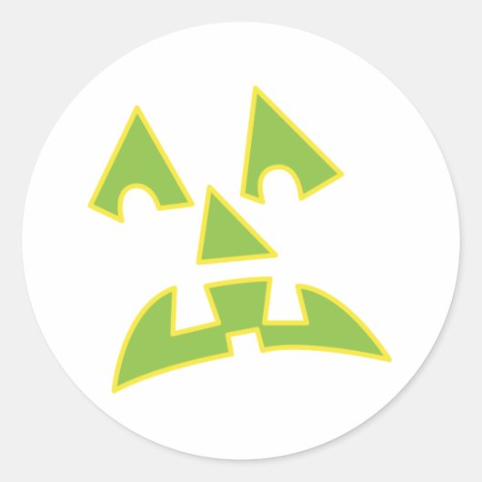 pompoen ogen jack-o-lantern gezicht ronde sticker (Voorkant)