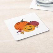 Pompoen om over te praten kartonnen onderzetters (Schuin)