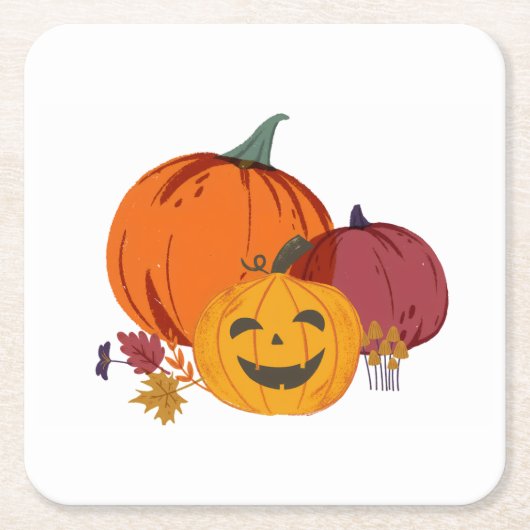 Pompoen om over te praten kartonnen onderzetters (Voorkant)