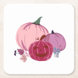 Pompoen om over te praten kartonnen onderzetters