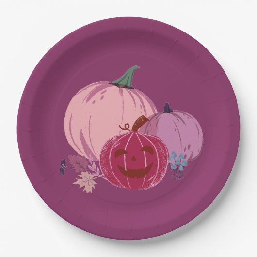 Pompoen om over te praten papieren bordje (Voorkant)