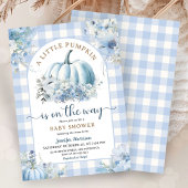 Pompoen onderweg Baby shower Boy Blue Herfst Kaart