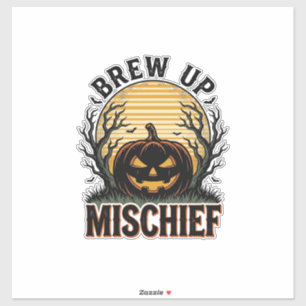 Pompoen Ondeugendheid Shirt Vintage Halloween Graf Sticker