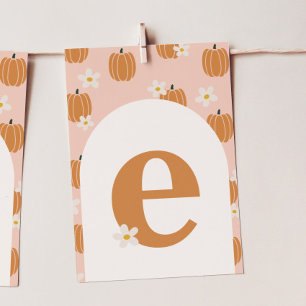 Pompoen ONE "E" Hoge Stoel Banner Kaart