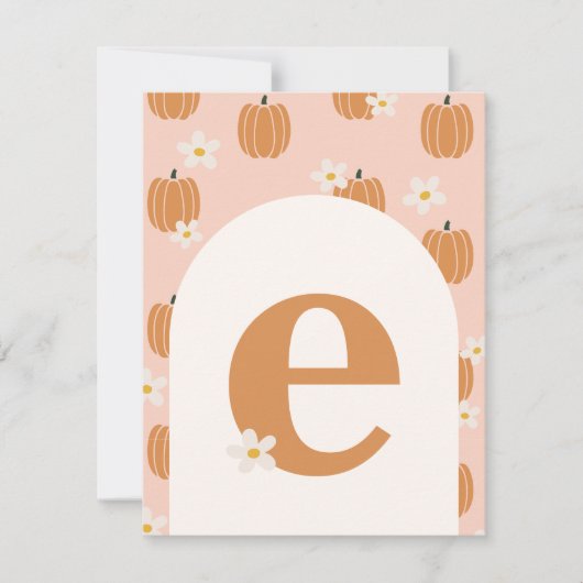 Pompoen ONE "E" Hoge Stoel Banner Kaart (Voorkant)