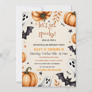 Pompoen Oogst Halloween Verjaardagsuitnodiging Kaart