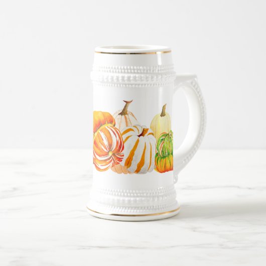 Pompoen Oogst op een Stein Bierpul (Voorkant rechts)