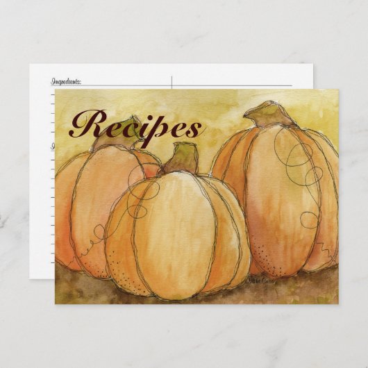 Pompoen Oogst Recept Kaart (Voorkant / Achterkant)