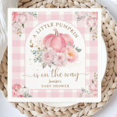 Pompoen op de weg Baby shower meisje roze Herfst Servet