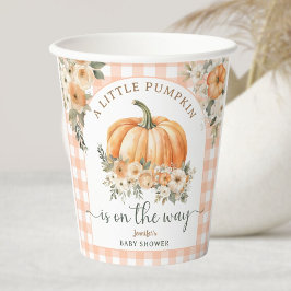Pompoen op de weg Herfst Baby shower genderneutraa Papieren Bekers