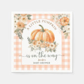 Pompoen op de weg Herfst Baby shower genderneutraa Servet (Voorkant)