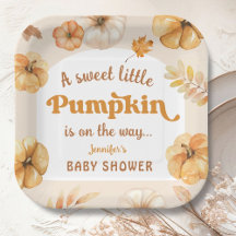 Pompoen op de weg Herfst Baby shower Retro