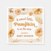 Pompoen op de weg Retro Herfst Baby shower papier Servet (Voorkant)