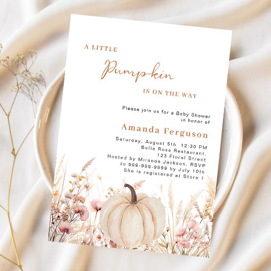 Pompoen op de weg wildflower budget Baby shower