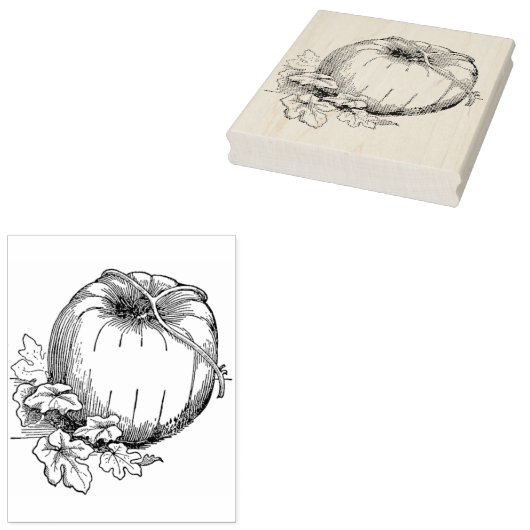 Pompoen op de wijn rubberstempel (Gestempeld)