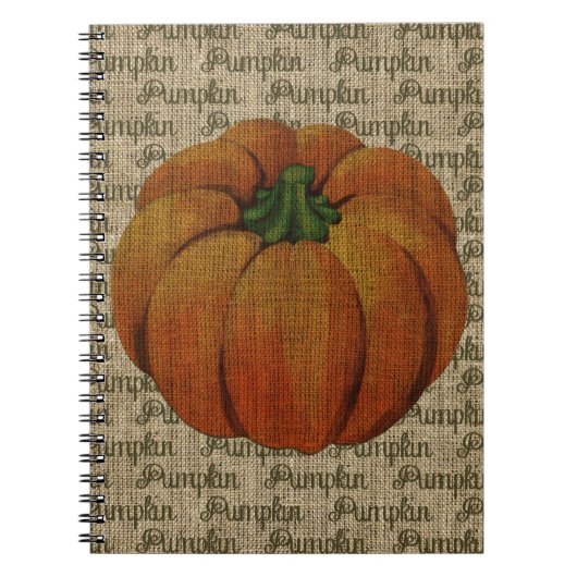  pompoen op een laptop voor de laptop van Burlap Notitieboek (Voorkant)