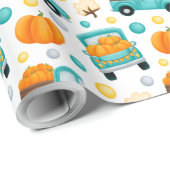 Pompoen op een Thanksgiving van een vrachtwagen Cadeaupapier (Rol Hoek)