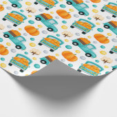 Pompoen op een Thanksgiving van een vrachtwagen Cadeaupapier (Hoek)