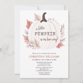 Pompoen op haar weg Herfst Waterverf Baby shower Kaart (Voorkant)