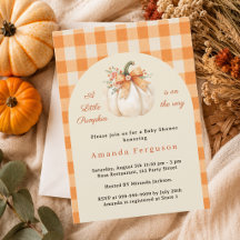 Pompoen op weg herfst oranje ruit Baby Shower
