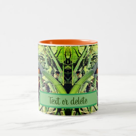 Pompoen op wijn Natuur op maat Tweekleurige Koffiemok (Center)