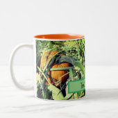 Pompoen op wijn Natuur op maat Tweekleurige Koffiemok (Links)