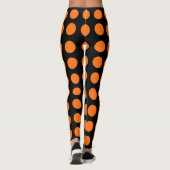 Pompoen op zwart Grote Grootte Horizontale Polka D Leggings (Achterkant)