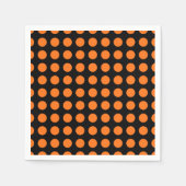 Pompoen op zwart Grote Horizontale Polka Dots Papi Servet (Voorkant)