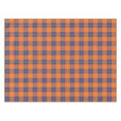Pompoen Oranje Blauw Schotse Tartan Plaid Herfst Tafelkleed (Voorkant (Horizontaal))