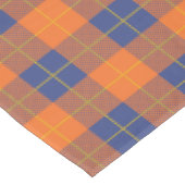 Pompoen Oranje Blauw Schotse Tartan Plaid Herfst Tafelkleed (Gekanteld)