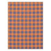 Pompoen Oranje Blauw Schotse Tartan Plaid Herfst Tafelkleed (Voorkant)