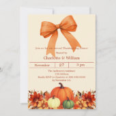 Pompoen oranje boog Thanksgiving Diner Kaart (Voorkant)