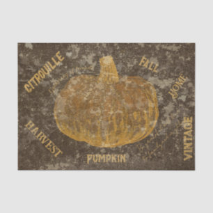 Pompoen Oranje Bruine Textuur Vintage Herfst Scrip Tissuepapier