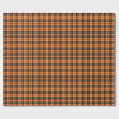 Pompoen Oranje en Zwarte Plaid Cadeaupapier (Vlak)