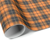 Pompoen Oranje en Zwarte Plaid Cadeaupapier (Rol Hoek)