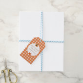 Pompoen Oranje Geruit Baby Shower in de herfst Cadeaulabel (Met Touw)