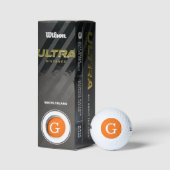 Pompoen Oranje Initiaal monogram Golfballen (Verpakking)