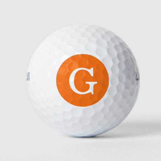 Pompoen Oranje Initiaal monogram Golfballen (Voorkant)