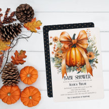 Pompoen Oranje lint Unisex Herfst Baby shower