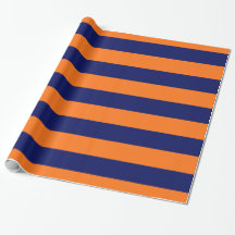 Pompoen Oranje, Marineblauw XL Strepen Patroon V