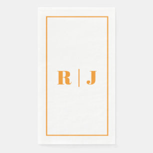 Pompoen Oranje Monogram Eenvoudige Herfst Trouwdag Servet