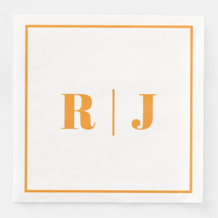 Pompoen Oranje Monogram Herfst Trouwdag 2025 Servet