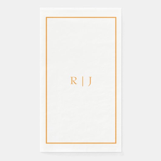 Pompoen Oranje Monogrammen Herfst Bruiloft Servet (Voorkant)