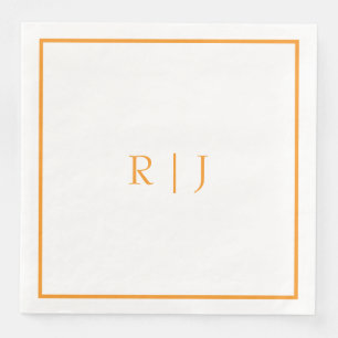 Pompoen Oranje Monogrammen Herfst Bruiloft Servet