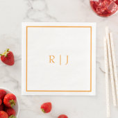 Pompoen Oranje Monogrammen Herfst Bruiloft Servet (Insitu)