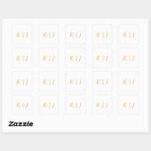 Pompoen Oranje Monogrammen Herfst Bruiloft Vierkante Sticker (Vel)